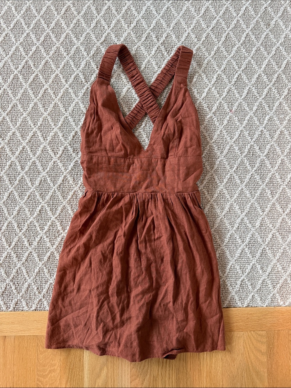 Abercrombie & Fitch Linen Scrunchie Strap Skort